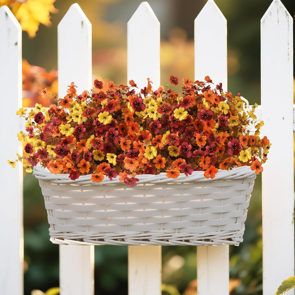 inqcmy artificial fake fall plants flowers for outdoor showing dimensions