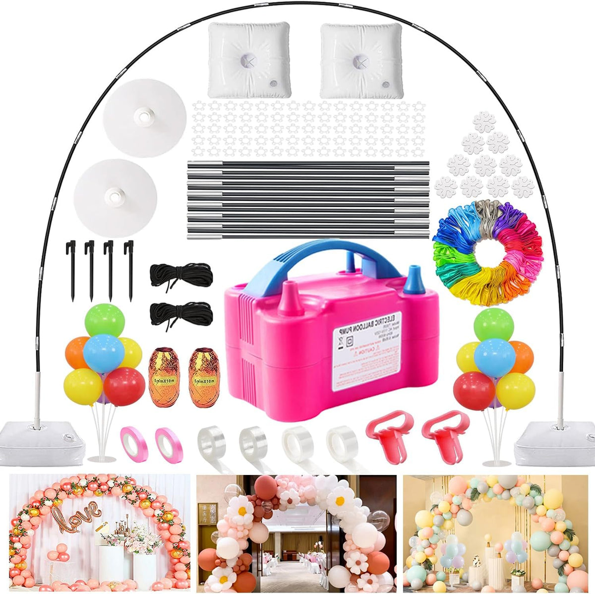 balloon arch kit with balloon pump for party, main product view