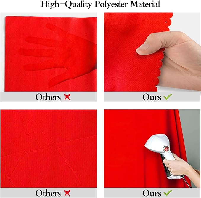 10x10FT Red Screen Backdrop for Photography Red Photo Booth Backdrop Photoshoot Recording Parties Curtain