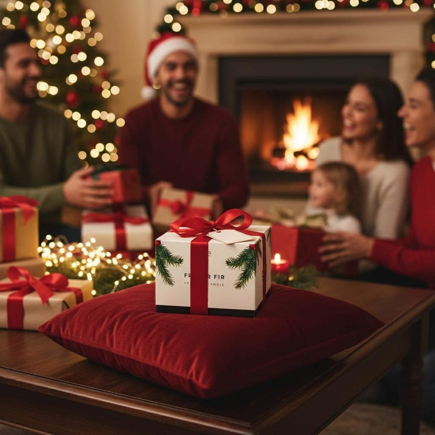 Fraser Fir 3-Wick Festive Winter Scented Soy Candle Reed Diffuser 17oz - Seasonal Home Fragrance, Aromatic Diffuser Set, Non-Toxic Candles, Forest Pine - Inspired by Winter Trees
