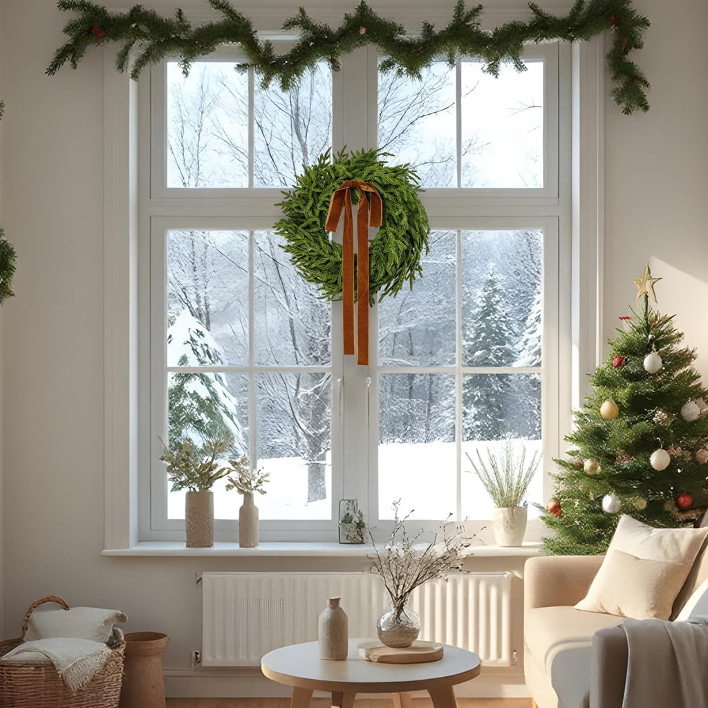 christmas wreaths for front door 22 inch realistic, package contents