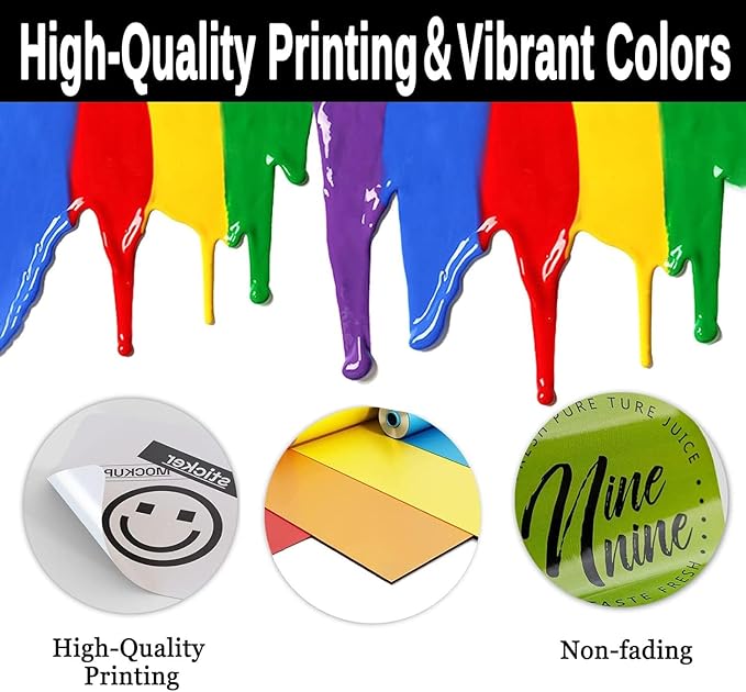 Custom Stickers for Weddings, Birthdays & Businesses - Personalized Labels with Your Logo - Waterproof, Fade and Heat Resistant - Pack of 100-1000 (Wreath B, 2 Inch)