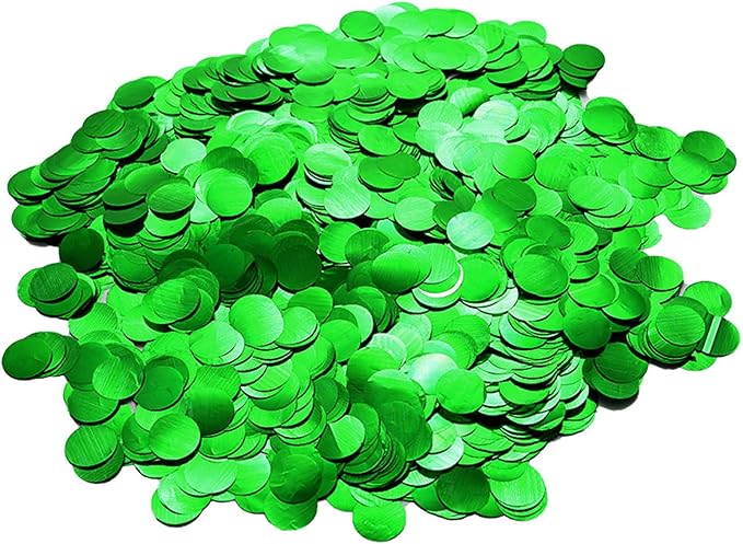Green Foil Confetti,Round Dots Glitter Table Confetti,Sparkling for Party Decorations(1.76 OZ)