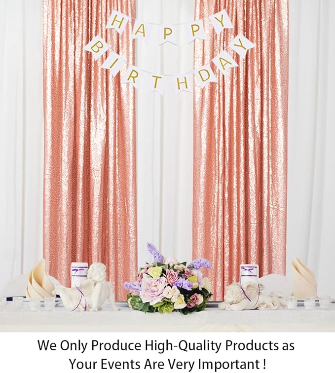 ShinyBeauty Sparkle Backdrop Curtain 2 Panels Set Sequin Photo Backdrop 2FTx8FT Sequin Backdrop Curtain Pack of 2-1220S (2FTx8FT 2Pack, Blush)
