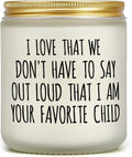 Mothers Day Gifts for Mom, Fathers Day Gift for Dad, Mom Birthday Present from Daughter or Son, Funny Christmas Presents for Grandpa Grandma Nana, Favorite Child Candles