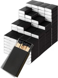 250 Boxes Blank Black Wooden Matches | Strike on Box Matchboxes Traditional Wooden Matchsticks | Wedding Party Event Favors to Customize
