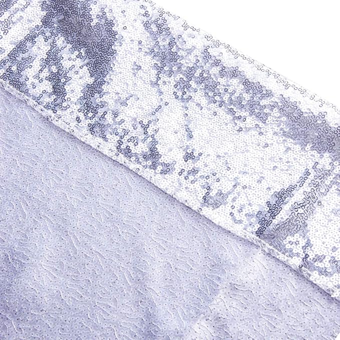 SquarePie Sequin Backdrop Curtain Not See Through Background for Wedding Party 20FT x 10FT Silver