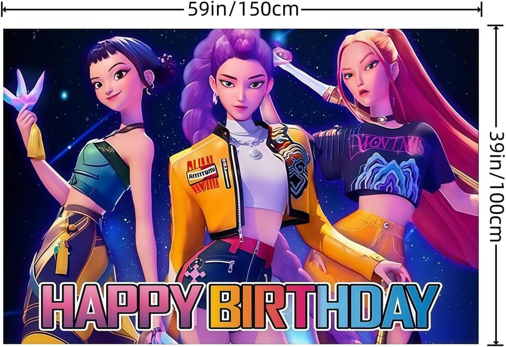 Cartoon Birthday Party Decorations,Happy Birthday Banner Backdrop for Birthday Party Supplies 59 * 39 inches
