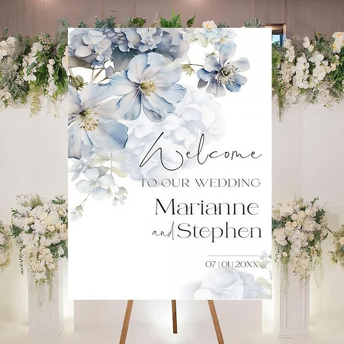 Personalized Welcome To Our Wedding Sign, Wedding Decorations, Flowers Wedding Sign #10, Vesion 10
