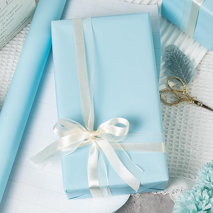 Garbendy Gift Wrapping Paper Roll-Solid Color Pearly-Lustre Paper,Perfect for Wedding, Valentine's Day,Birthday, Christmas,Baby Shower, Party - 17 Inch X 33 Feet
