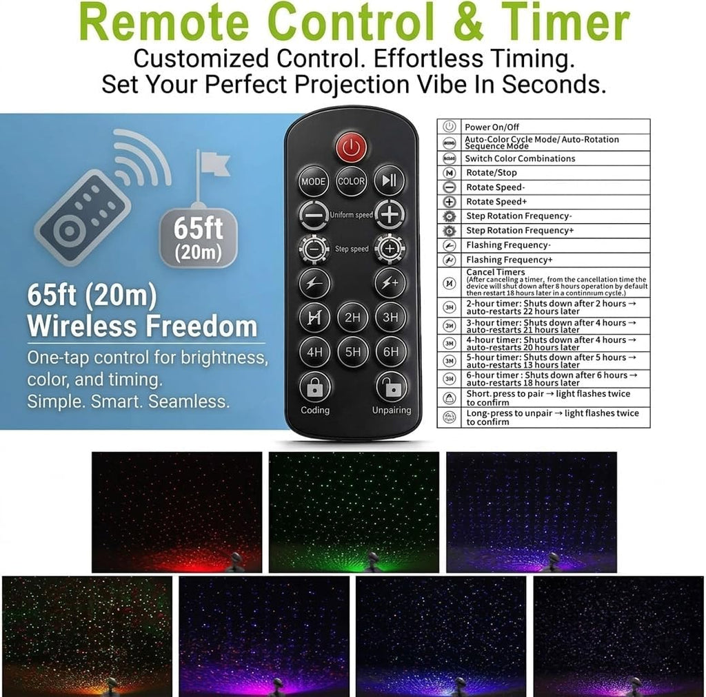 laser christmas projector lights, rgb 3-color moving star, side view