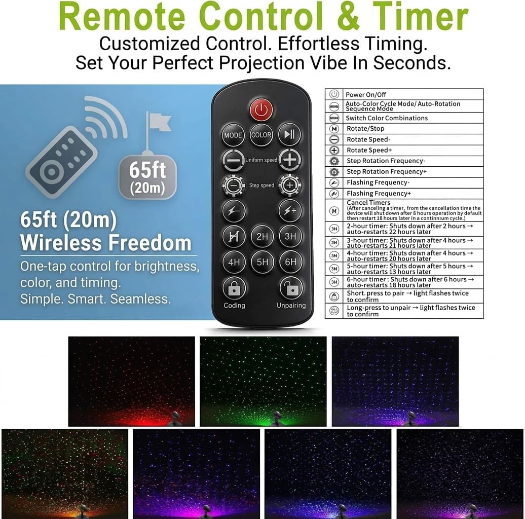laser christmas projector lights, rgb 3-color moving star, side view