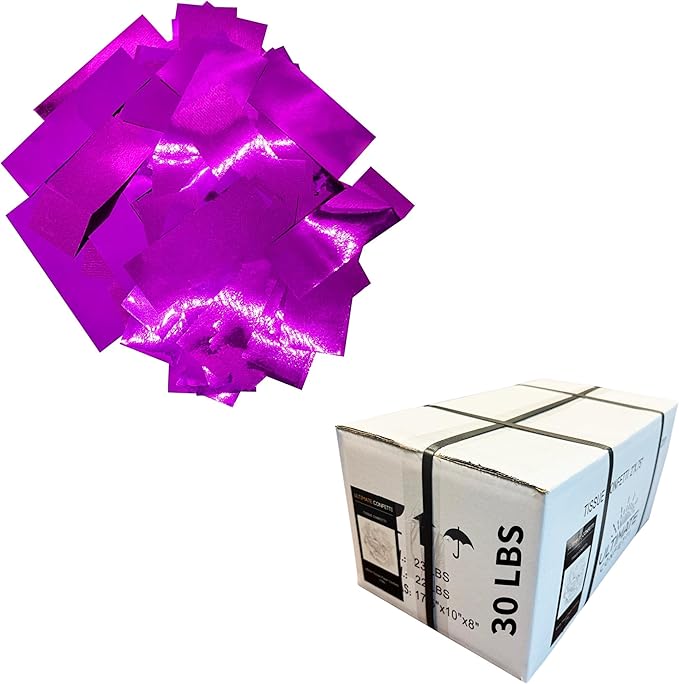 Ultimate Confetti, Fluttering Pink Mylar Shiny Foil Metallic Confetti – Rectangular Light-Weight and Slow-Falling Party Confetti for Cannon and Launcher use – Best for Celebrations - 30 lb, 480 oz