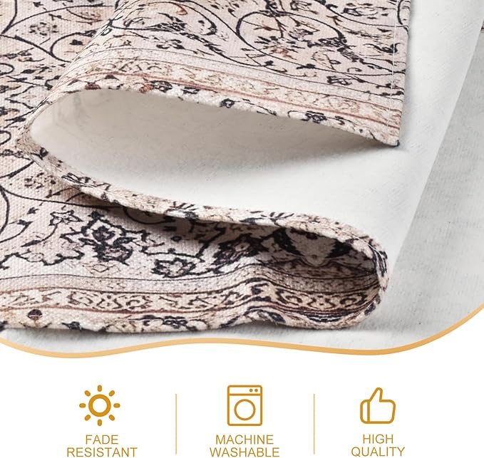 Snycler Table Runner Boho Table Runners Vintage Elegant Farmhouse Table Center Linen Decor for Home Dining Party Entrance (13x72 Inch) Boho-Brown