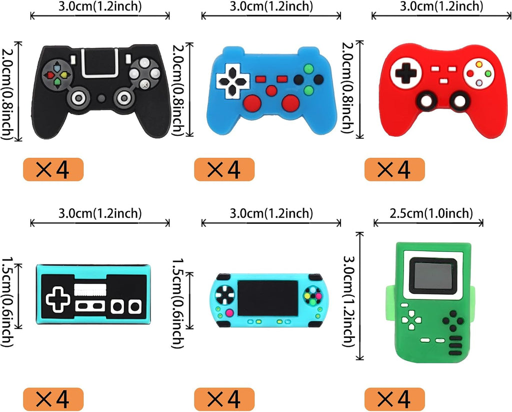 24 PCS Video Game Cupcake Rings Toppers Video Game Birthday Party Decorations Game On Controllers Cupcake Toppers for GamePad Theme Baby Shower Birthday Anniversary Party Cake Decorations Supplies