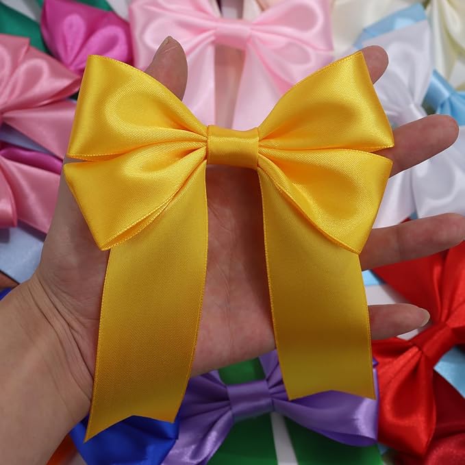 Yellow Solid Satin Ribbon 1-1/2 Inch 25 Yards Solid Polyester Fabric Ribbon for Gift Wrapping Wedding Christmas Baby Shower Birthday Party Decoration Handmade Immortal Flower Craft