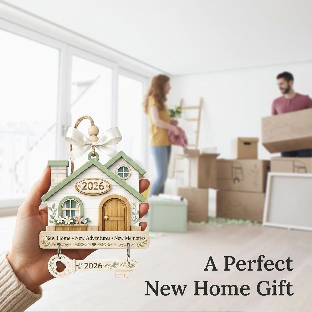 New Home Ornament 2026, New Home Gifts, Housewarming Presents, New House Gift, Welcome Home Gift, First Home Gifts, Home Sweet Home Decor, 4x4 inch (ONM Newhome Eco)