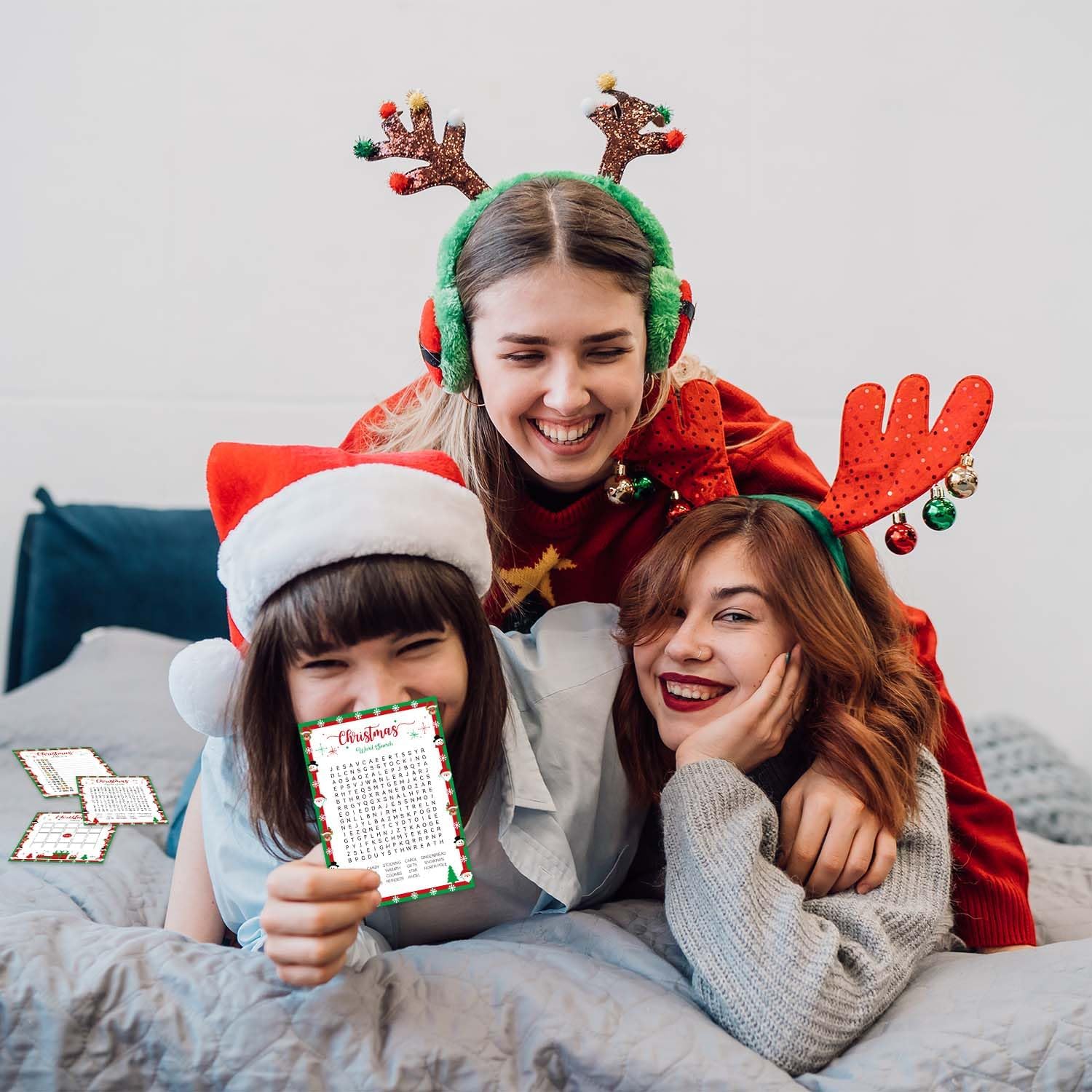 Biswiter Christmas Games for Family Party Supplies, Christmas Activities Word Search Scramble Bingo Trivia Pictionary Categories and Answer Keys for Family