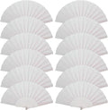 12 Pack Handheld Fan,Folding Hand Glitter Fan with Shining Transparent Fan Rib – Ideal for Wedding, Church, Festival, Dance, Tea Party, Club, and EDM Accessories, White