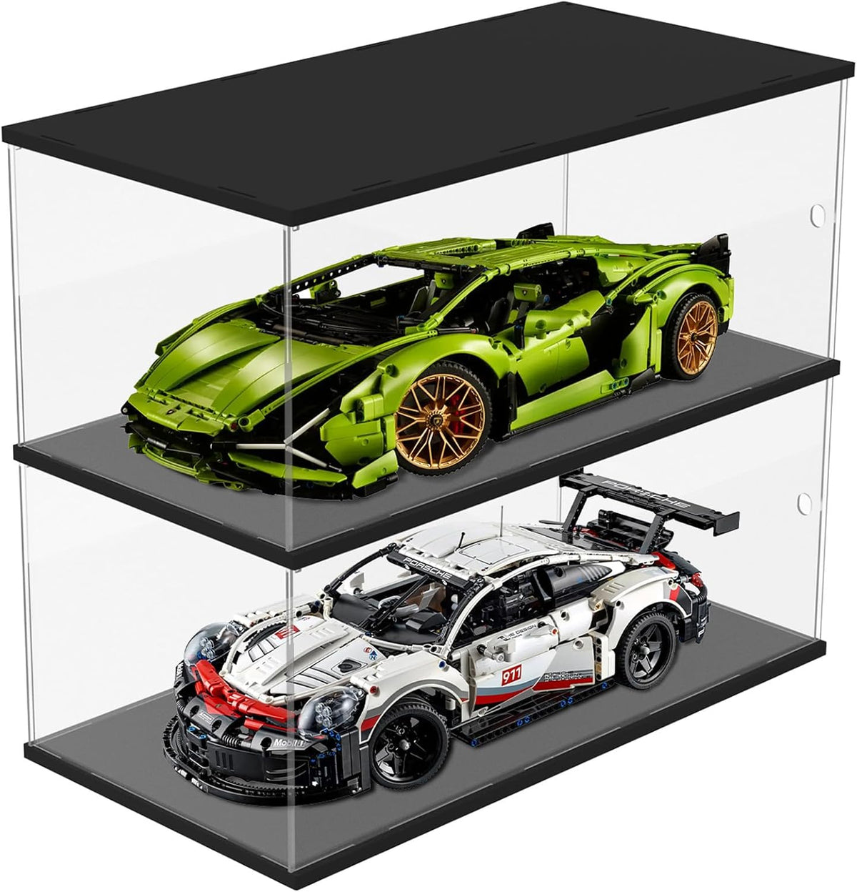 duvindd 2-shelves acrylic display case for 1/8 scale, main product view