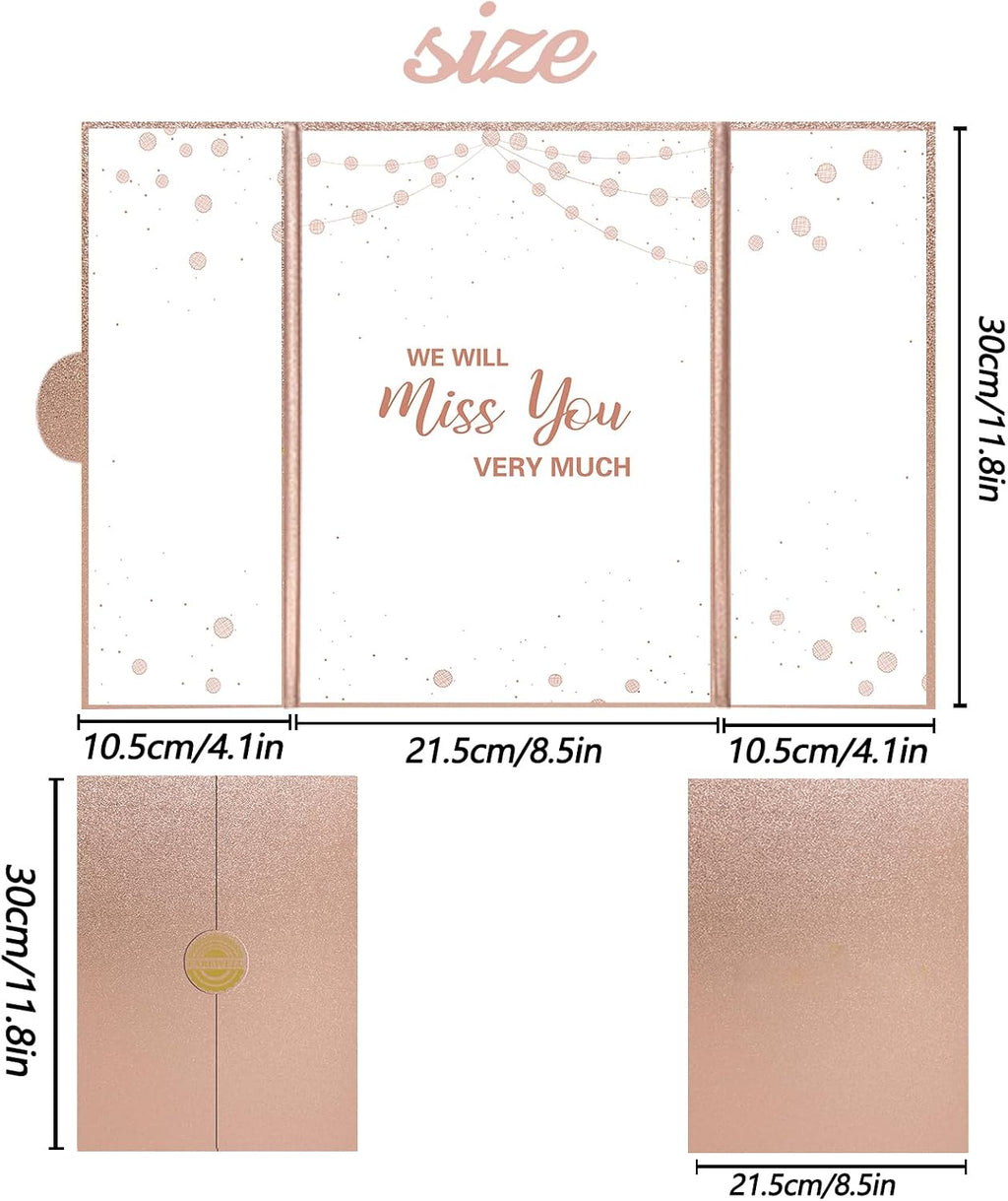 Holkcog Farewell Guest Book Alternative, Farewell Gifts for Coworkers Friends, Rose Gold We Will Miss You Signature Board, Happy Retirement Party Decorations, Going Away，Farewell Card for Women Men