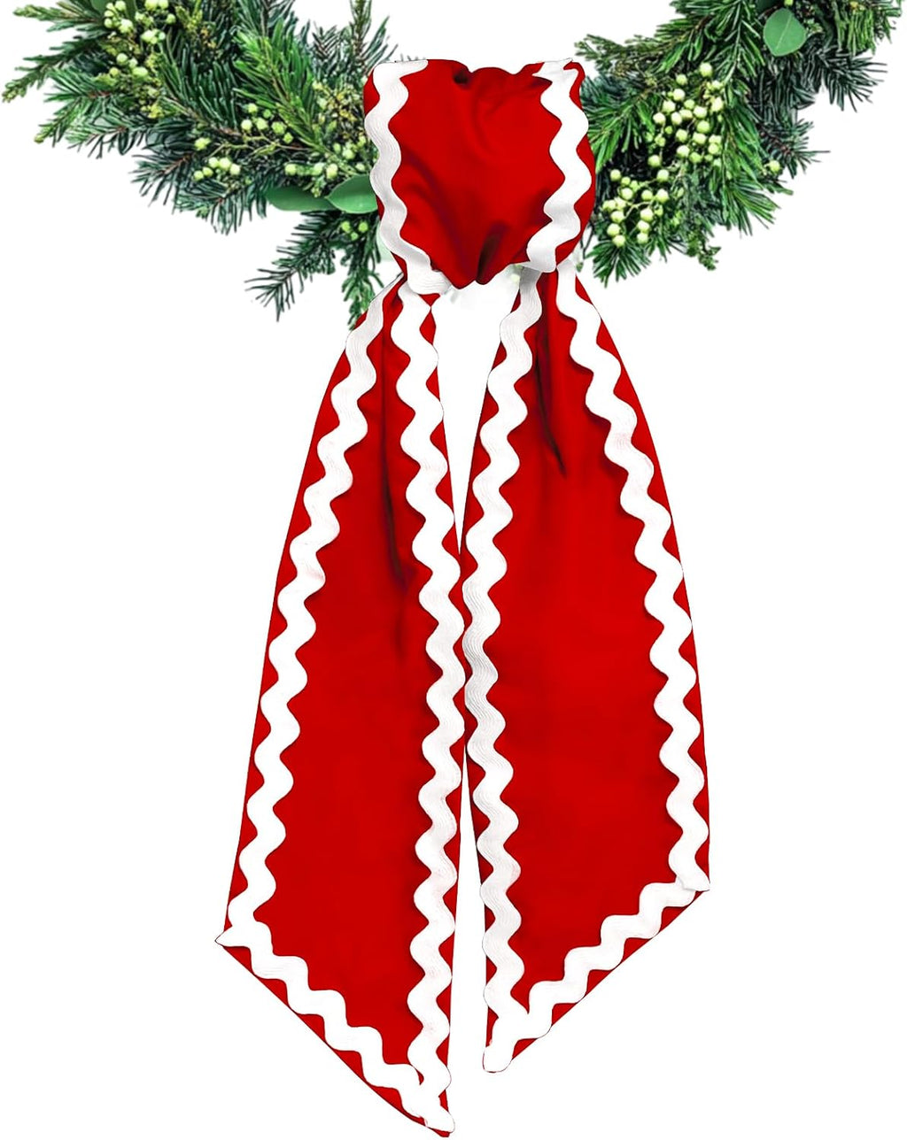 Wreath Sash for Front Door Red Cotton Wreaths Satin Sash Burlap Garland Ribbon Accessories for Wreath Yard Doorway Indoor Outdoor Bow Bridal Shower Home Decor,5.11 x 55.1