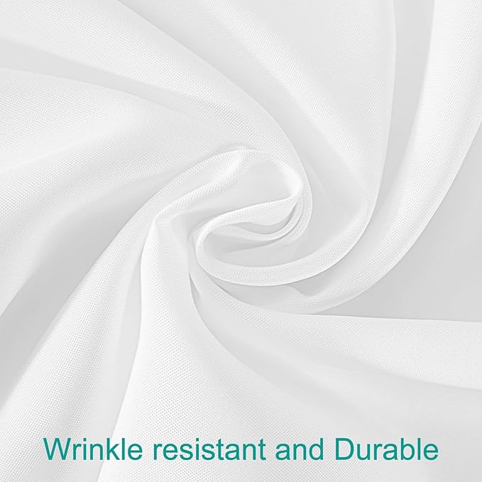 EMART Round Tablecloth White (6 Pack) 132 inch Circular Polyester Table Cover for Wedding Decor, Birthday Party, Banquet and Formal Events