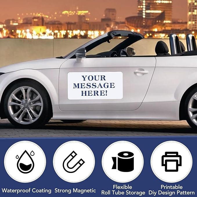 DIYMAG 2Pcs Blank Car Magnets,24x17 Inch Car Door Magnets Set Signs Rounded Corners Flexible Magnetic Bumper Sticker to Advertise Cover Logo Prevent Cars Scratches Dents