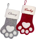 Custom Plush Paw Christmas Stockings with Pet Name, Personalized Dog Cat Paw Stockings Embroidered for Family Decorations 2026 Xmas Gift, 1 Pack