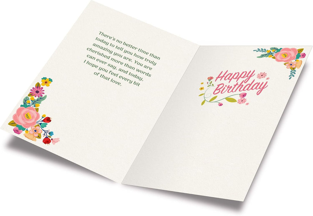 Prime Greetings Sister Birthday Card, Made in America, Thick Card Stock with Premium Envelope Packaged in a Reusable Presentation Mailer, Eco-Friendly, 5in x 7.75in