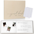 Wedding Guest Book With Personalized 2026 Year - Linen Photo Guestbook to Sign at Reception Party - Includes Clear Photo Corners Self Adhesive - 100 Pages Blank and Lined Thick Paper Guest Books