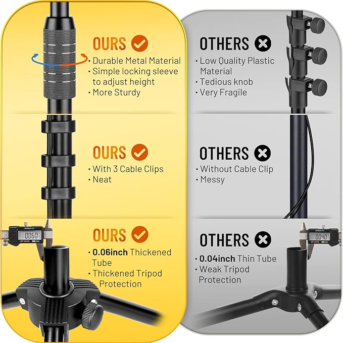 CAHAYA Dual-use Tripod Microphone Stand with Phone Holder Gooseneck Floor Mic Stand Portable with Carrying Bag and 2 Mic Clips for Singing Performance Wedding Stage Meeting Live CY0312