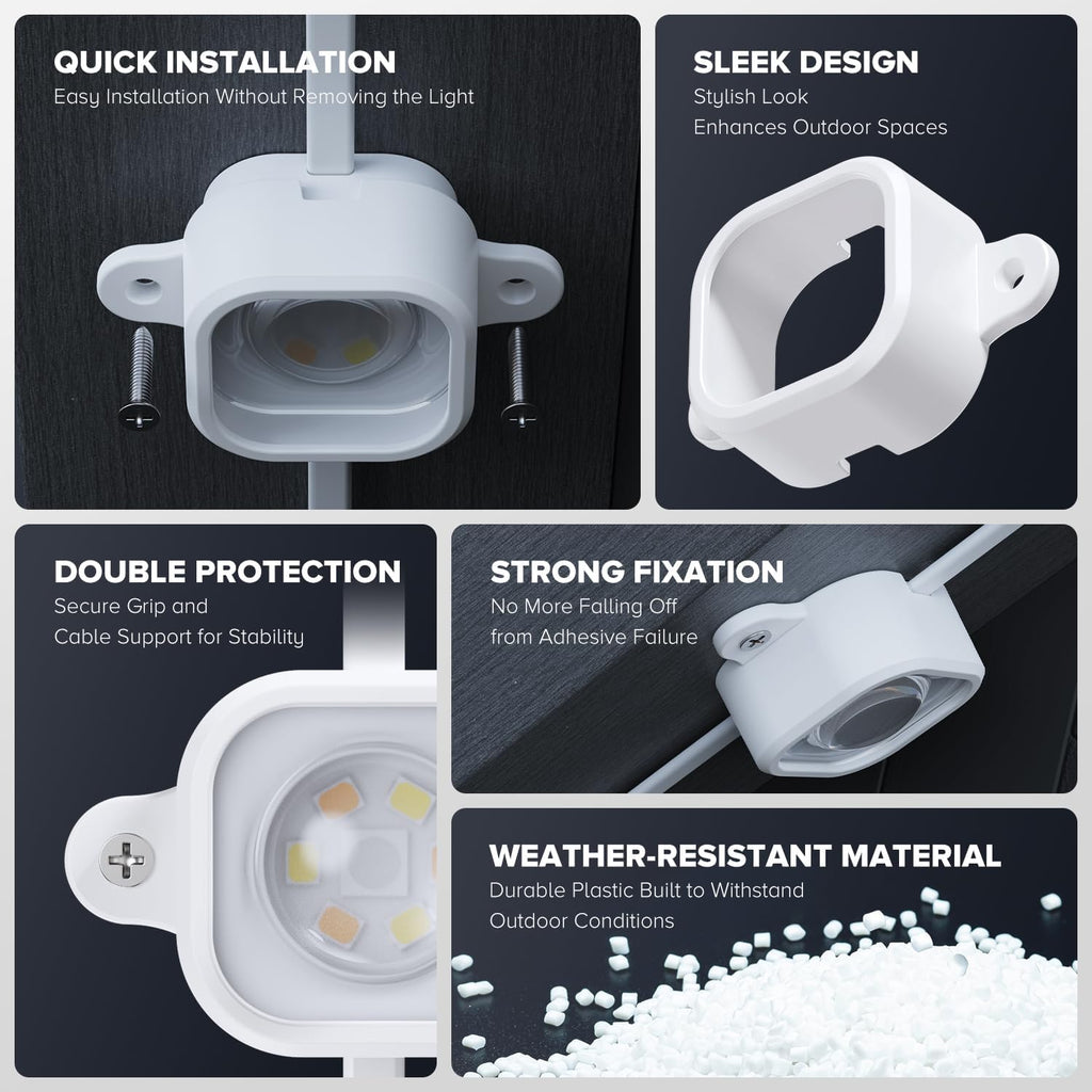 100Pcs Light Clips for Govee H706, Mounting Brackets Compatible with Govee Pro Permanent Outdoor Lights Extension, 200pcs Screws Secure Installation