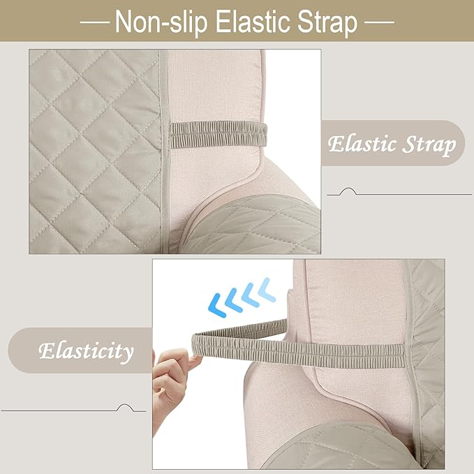 Reversible Oversized Sofa Covers Couch Cover Furniture Protector for Dogs Elastic Straps Water Resistant(XLSofa,Beige/Beige)