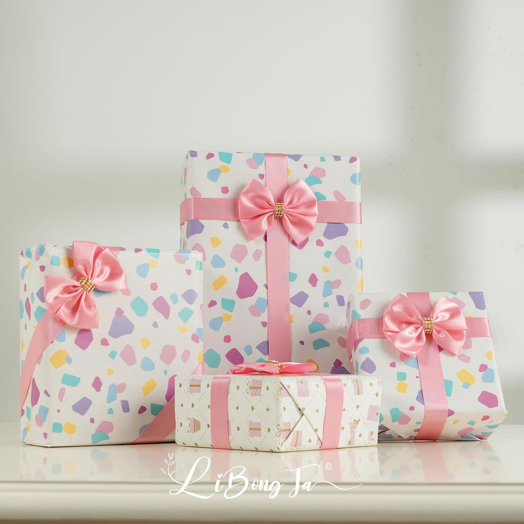 Pink Satin Bows 12 PCS Premade Self Adhesive 3.5" Gift Bows with Rhinestone for Wedding Party Event Decor Gift Wrapping Craft Baby Shower Wedding Treat Bags Presents Making Greeting