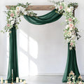 Socomi Wedding Arch Draping Fabric 1 Panel 29" x 19Ft Emerald Green Sheer Chiffon Curtain Drapes 6 Yards for Wedding Ceremony Birthday Party Decoration