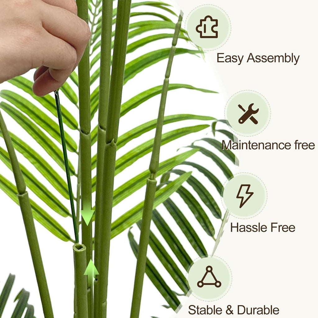 4ft artificial palm tree indoor plant tall fake, close-up detail