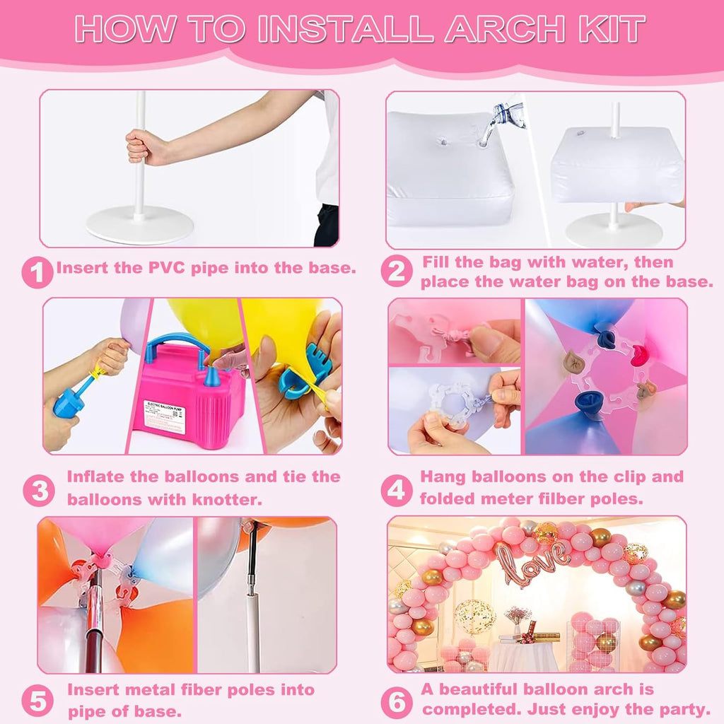 balloon arch kit and electric balloon pump for, side view