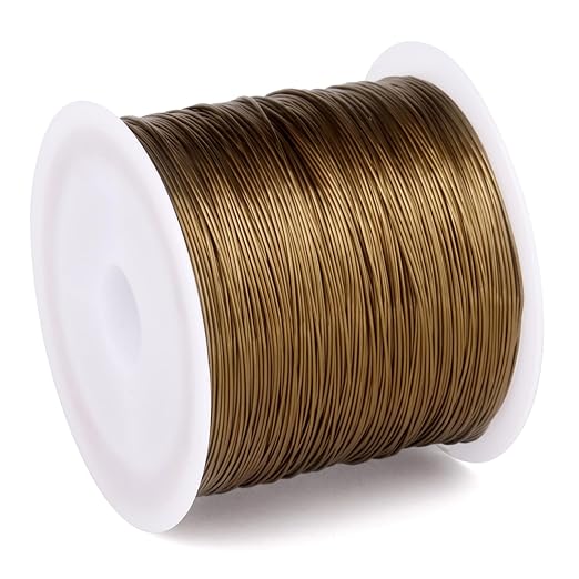 262FT Jewelry Wire 24 Gauge Tarnish-Resistant Copper Beading Wires Roll Bulk for DIY Crafts Jewelry Making, Antique Bronze