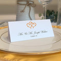 Linked Hearts Place Cards, Orange (Choose Color), Set of 25, Pre-cut and Scored - Wedding, Party, Dinner, and Special Events - Made in the USA