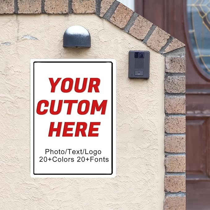 Custom Signs Outdoor Metal,Personalized Street Sign,Create Your Own Sign-Offices、Businesses、Workplaces Address Signs,Indoor and Outdoor Use