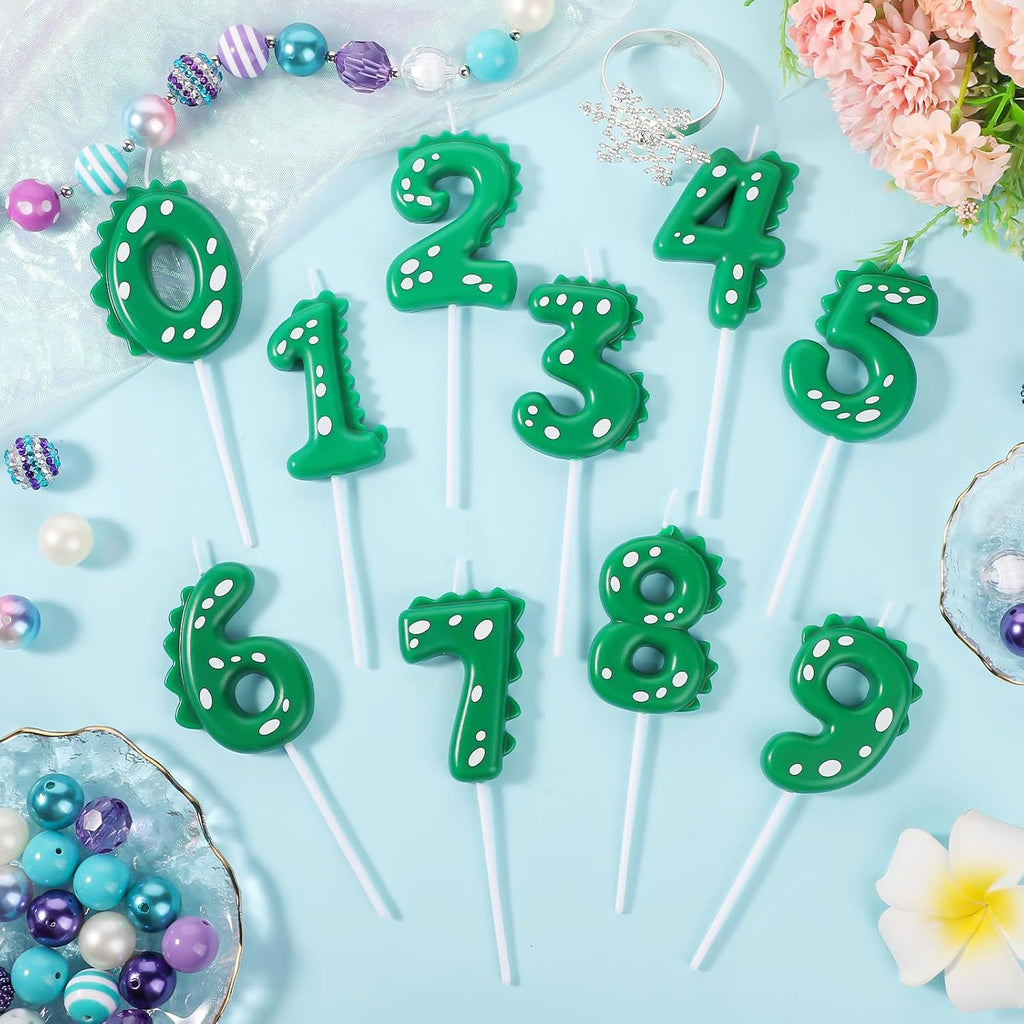 Birthday Number Candles, 2.8 Inch Dinosaur Candle Birthday Cake Candles Dinosaur Birthday Candle for Cake Dinosaur Candle Theme Party Decoration(Number 2)