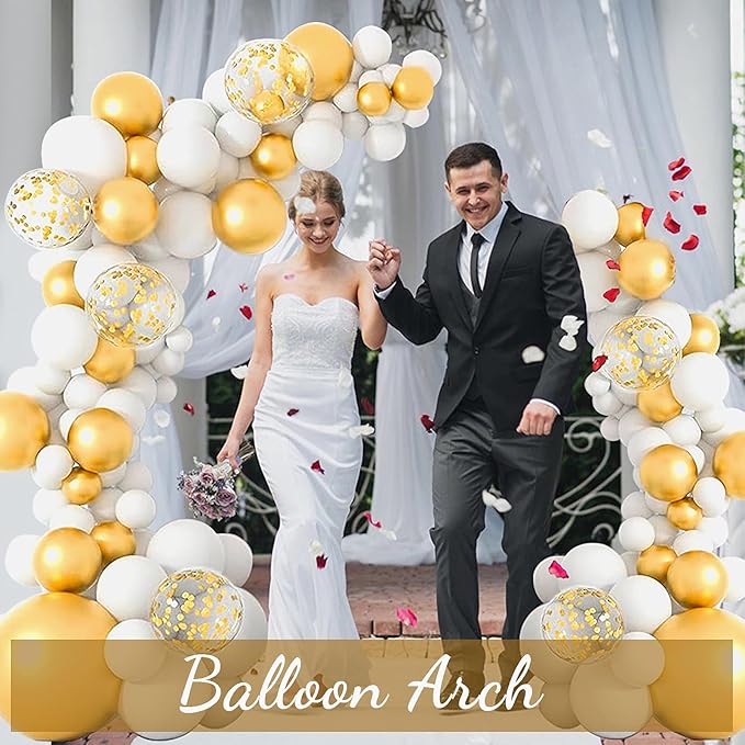 AerWo [Upgraded] Balloon Arch Kit Stand, 8.2ft+6ft Half Arch Balloon Stand with Base, Free Bending Top Balloon Arch Frame Curve for Floor, Perfect Birthday Wedding Halloween Decorations
