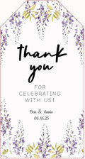 Personalized Gift Tags, Thank You Tags for Wedding Birthday Business Party Favors, Custom Hang Tags with Your Text and String, 2 X 3.75 Inch (Wreath Pattern 2)