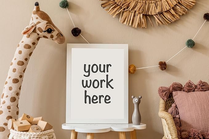 KTKDE A1 Picture Frame Poster Frame23.4 x 33.1 inches, White Woodgrain Poster Frame-Horizontal and Vertical Wall Hanging for Home, Exhibition, Caffe for best gifts