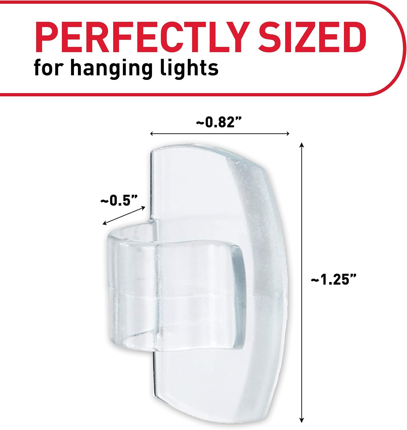 Command Damage Free Hanging Light Clips with Adhesive Strips, No Tools Mini Wall Hooks for Hanging Decorations in Living Spaces, 20 Clips, 24 Strips