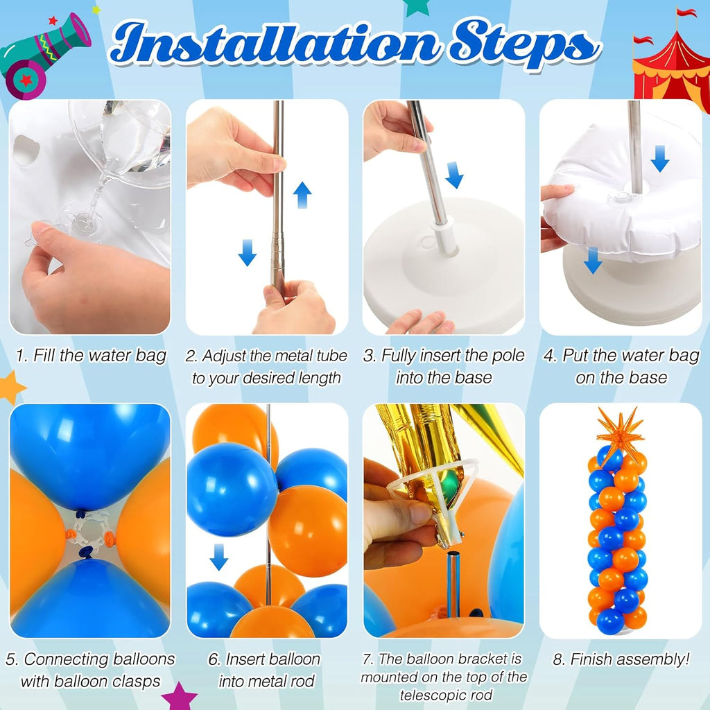 sosation 2 set blue orange party decor cartoon, side view