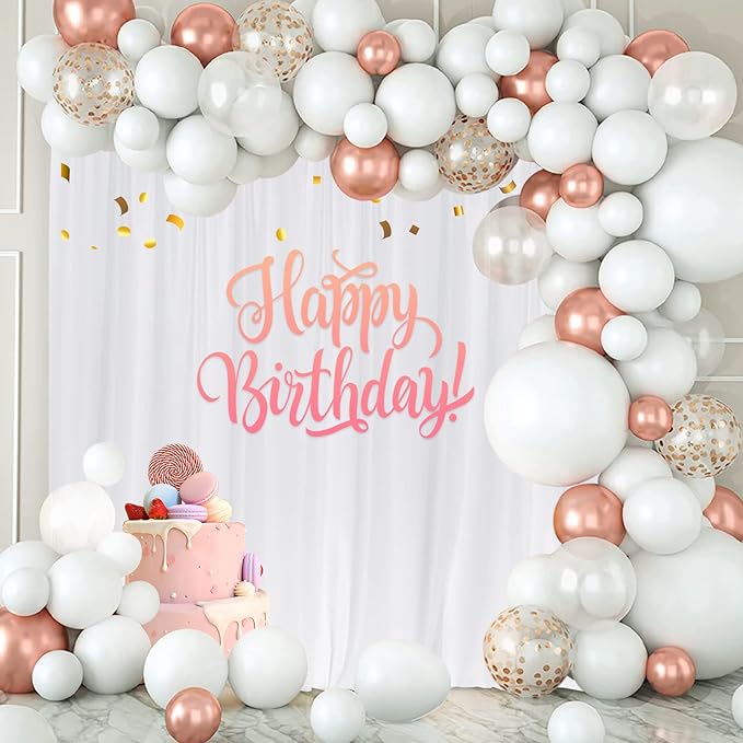 White Backdrop Curtain for Wedding Decor Holiday Party 4 Panels- White Wedding Backdrop Polyester Photography Backdrop Drapes Baby Shower Birthday Privacy Sliding Curtains Home Decor，5ft x 10ft