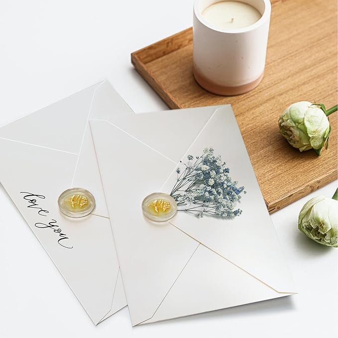 50 Pack 5x7 Envelopes Letter Size, White A7 Envelopes Self Seal for Wedding Invitation, Envelope 5.4x7.6 for Greeting Cards, Photos, Baby Shower, Graduation, Thank You Cards, Announcements