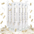 White Mix Gold Rice Confetti Cannon,6Pack Biodegradable Mulitcolor Confetti Poppers Party Shooters,12inch Party Poppers For Lawns Wedding,Birthday,Celebrations,Photo Shoots and New Years.